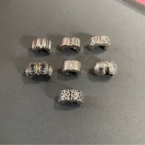 Pandora Clip Charms Stoppers Lot of 7 Sterling Silver 925